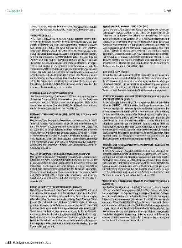 Vorschauseite 3: Anhang: Messinstrumente zur Erfassung der Teilhabe in der Neurologischen Rehabilitation