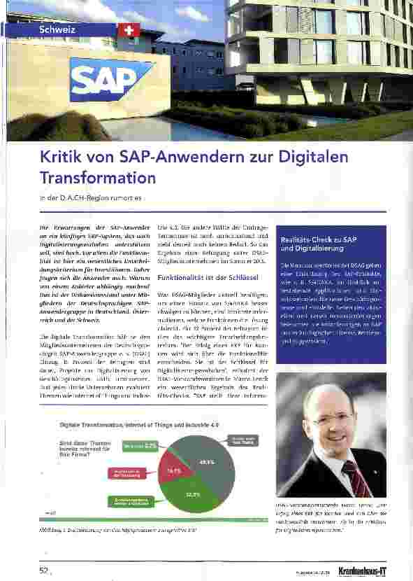 Vorschauseite 1: Kritik von SAP-Anwendern zur Digitalen Transformation In der D.A.CH-Region rumort es