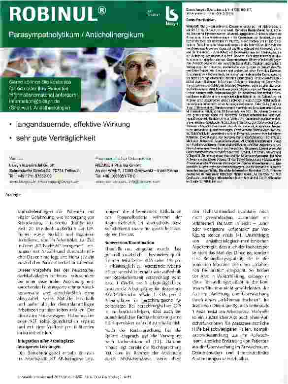 Vorschauseite 6: Personalbedarfskalkulation Anästhesie 2015
