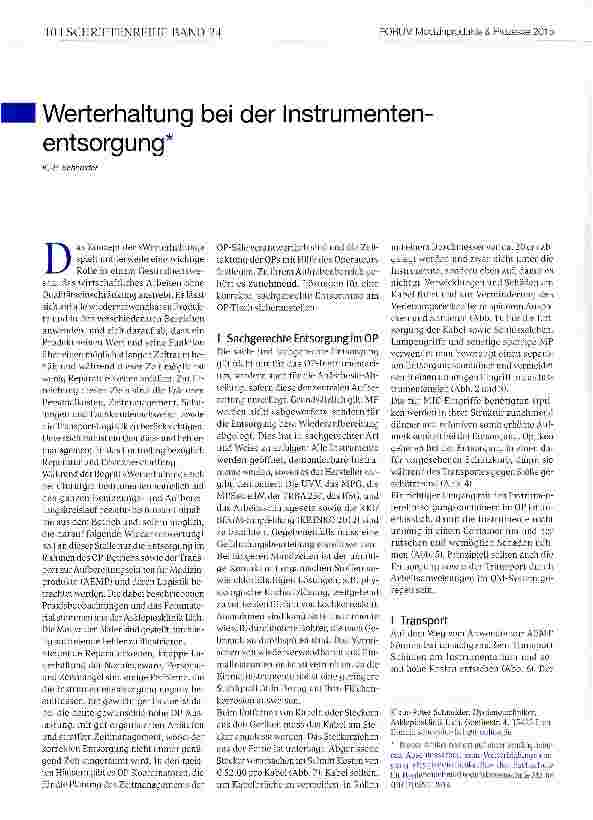 Vorschauseite 1: Werterhaltung bei der Instrumenten entsorgung