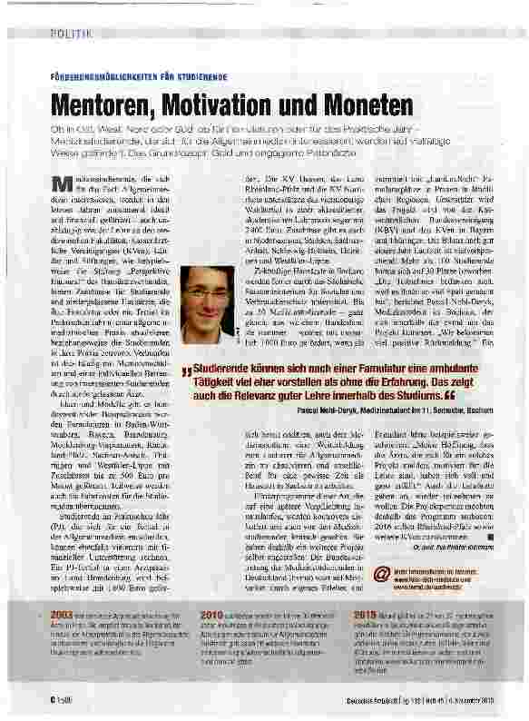 Vorschauseite 1: Mentoren, Motivation und Moneten