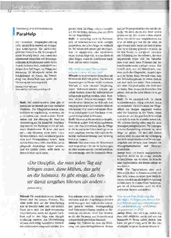 Vorschauseite 3: Erkämpfte Selbständigkeit möglichst lange erhalten