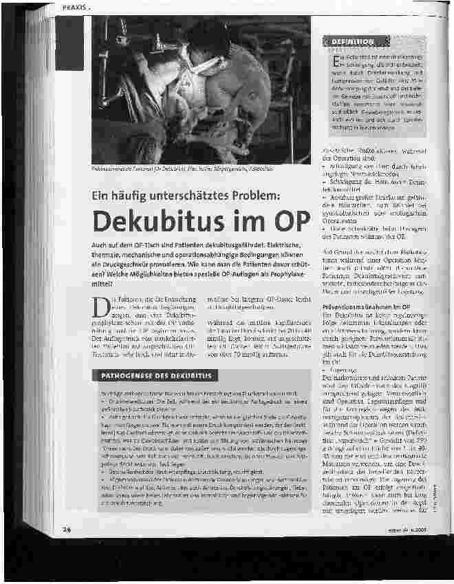 Vorschauseite 1: Dekubitus im OP