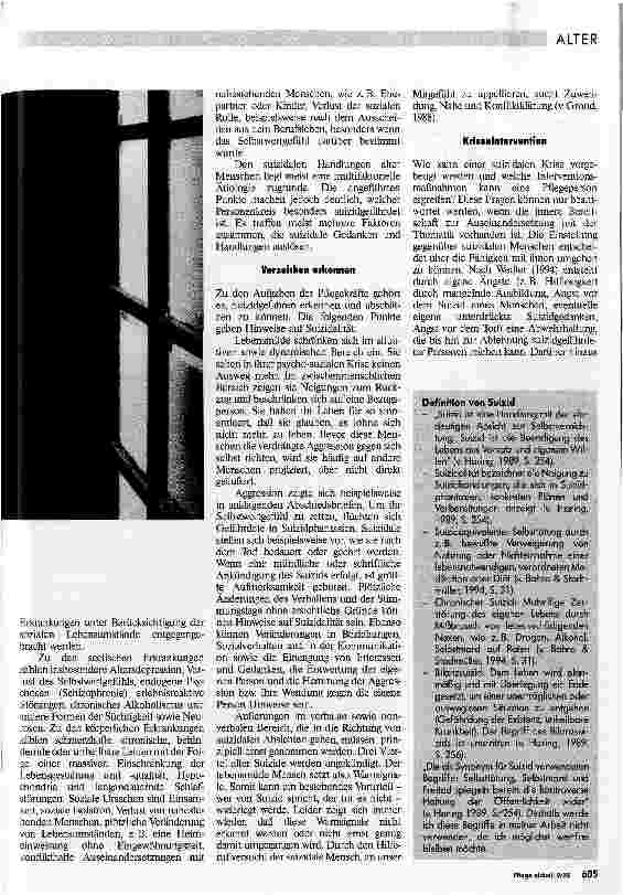 Vorschauseite 2: Des Lebens müde Suizid und Suizidalität im Alter