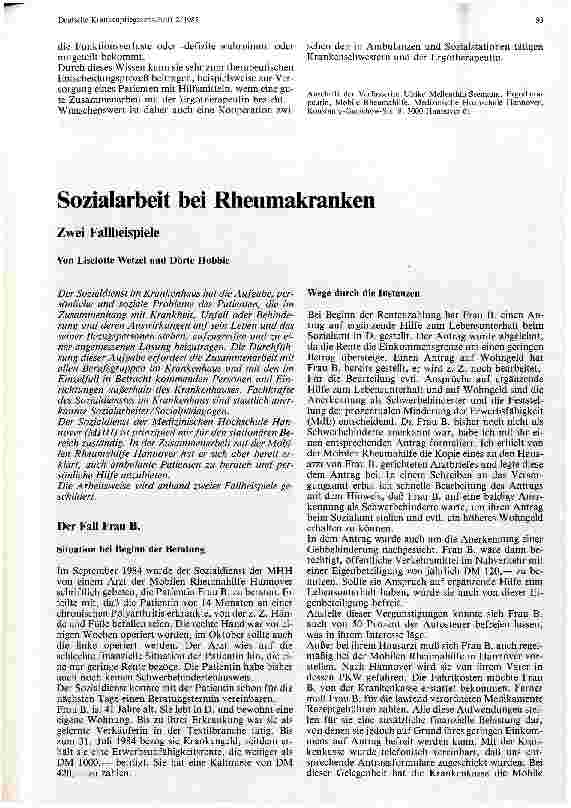 Vorschauseite 4: Behandlung von Patienten mit chronischer Polyarthritis Zusammenarbeit zwischen Krankenschwester und Ergotherapeutin