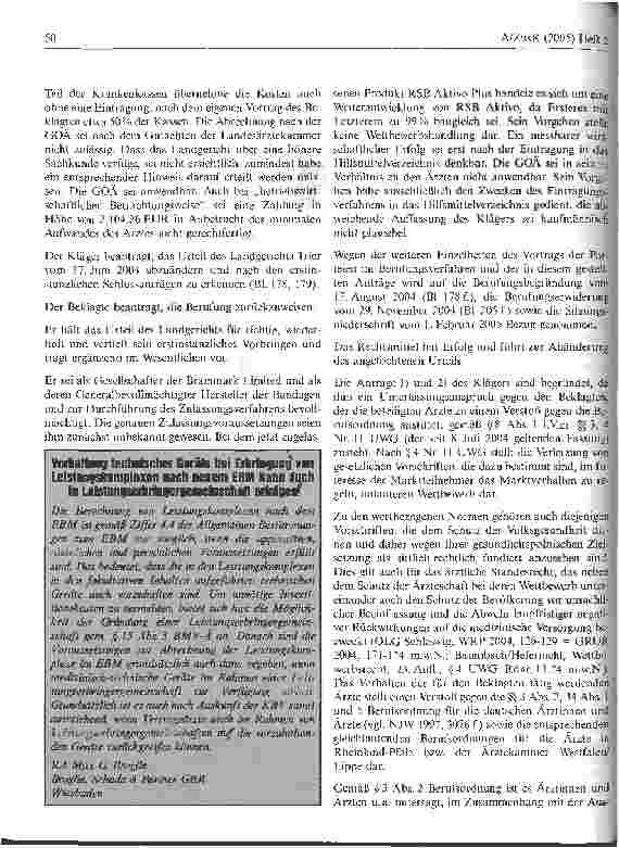 Vorschauseite 4: Arzt als Absatzhelfer für Hilfsmittel? -Sanitätshaus zur Unterlassung verurteilt
