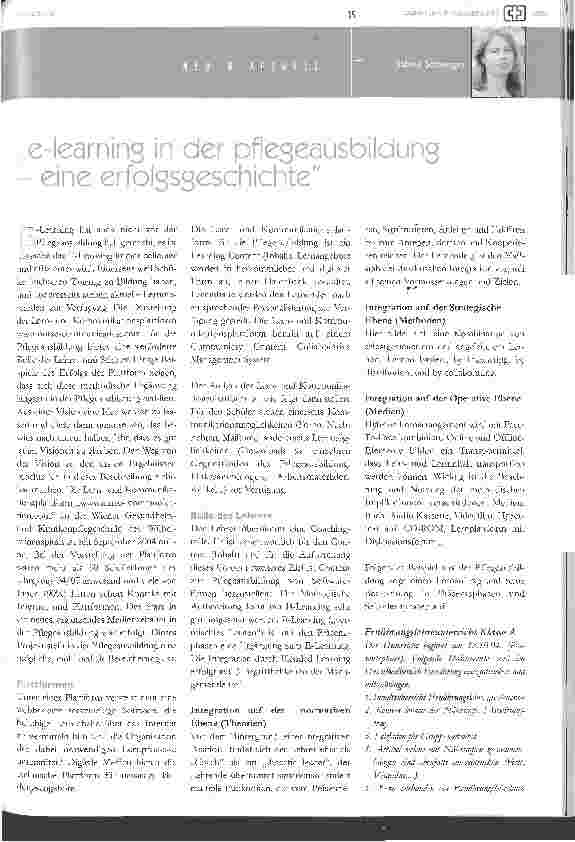 Vorschauseite 1: e-leaming in der pflegeausbildung - eine erfolgsgeschichte