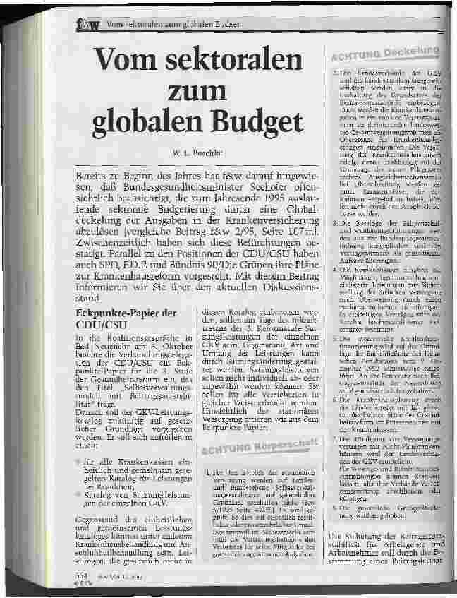 Vorschauseite 1: Vom sektoralen zum globalen Budget