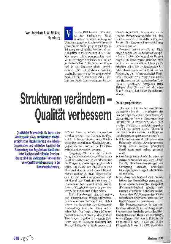 Vorschauseite 1: Strukturen verändern - Qualität verbessern