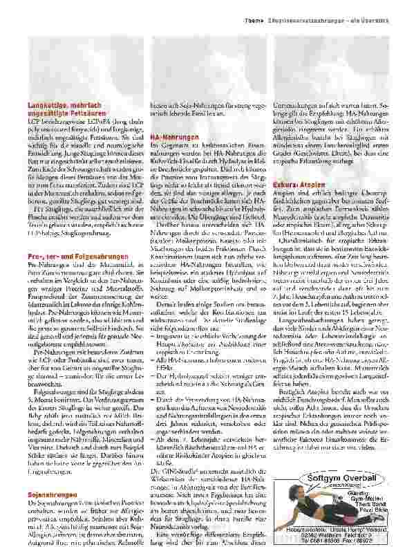 Vorschauseite 3: Wann, was, warum: Prep Einser, HA, Spezial? Säuglingsersatznahrungen - ein Überblick