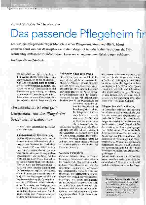 Vorschauseite 1: Das passende Pflegeheim finden