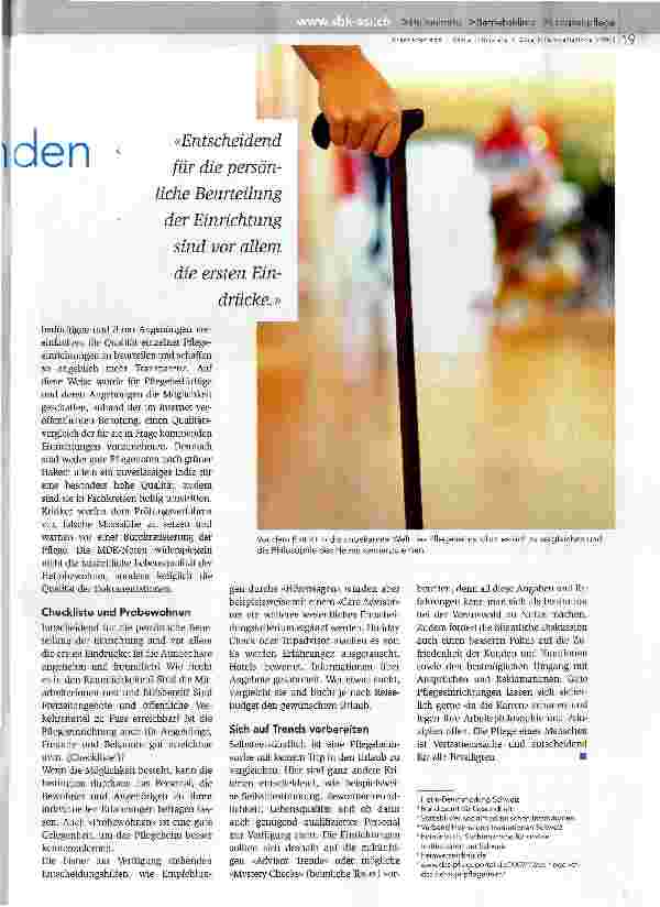 Vorschauseite 2: Das passende Pflegeheim finden