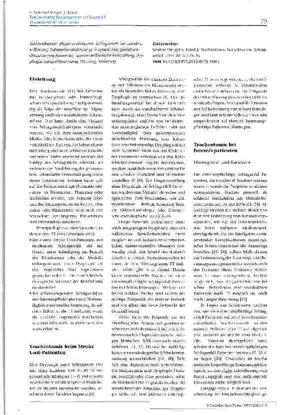 Vorschauseite 2: Tracheotomie bei schwerem Schlaganfall