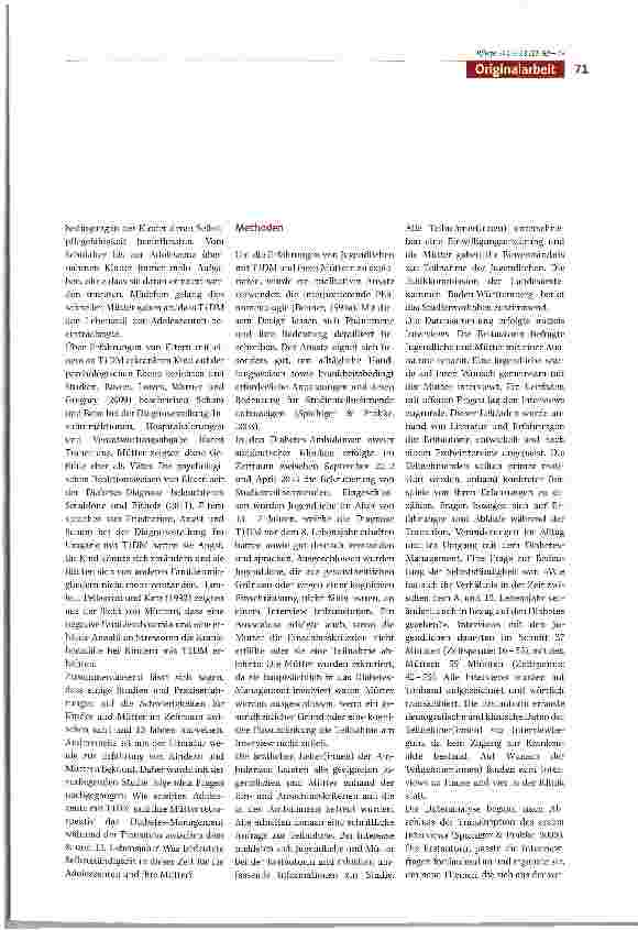 Vorschauseite 3: Transition von der Kindheit zur Adoleszenz - eine qualitative Studie zum Erleben von Adoleszenten mit Typ 1 Diabetes mellitus und ihren Müttern