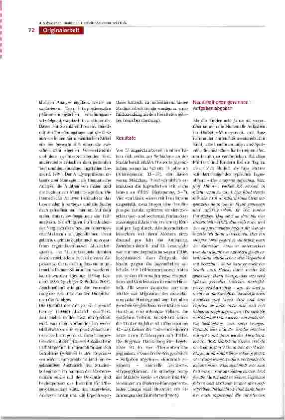 Vorschauseite 4: Transition von der Kindheit zur Adoleszenz - eine qualitative Studie zum Erleben von Adoleszenten mit Typ 1 Diabetes mellitus und ihren Müttern