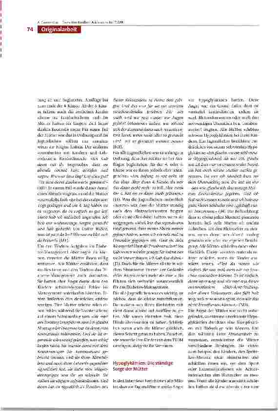 Vorschauseite 6: Transition von der Kindheit zur Adoleszenz - eine qualitative Studie zum Erleben von Adoleszenten mit Typ 1 Diabetes mellitus und ihren Müttern
