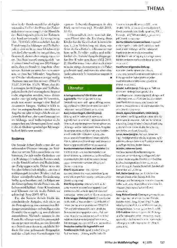 Vorschauseite 4: Die Soziale Arbeit als Paketzustellerin Das »Bildungsund Teilhabepaket« hat zahlreiche Mängel