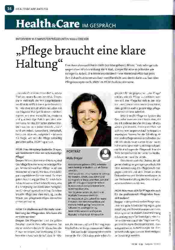 Vorschauseite 1: Pflege braucht eine klare Haltung