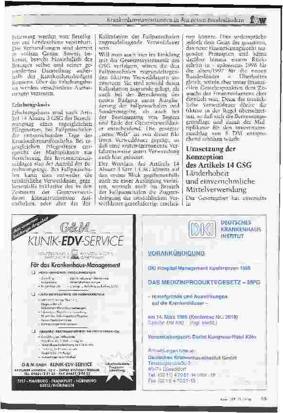 Vorschauseite 3: Krankenhausinvestitionen in den neuen Bundesländern Artikel 14 GSG: Gesetzgeberische Intention und Umsetzungsproblematik