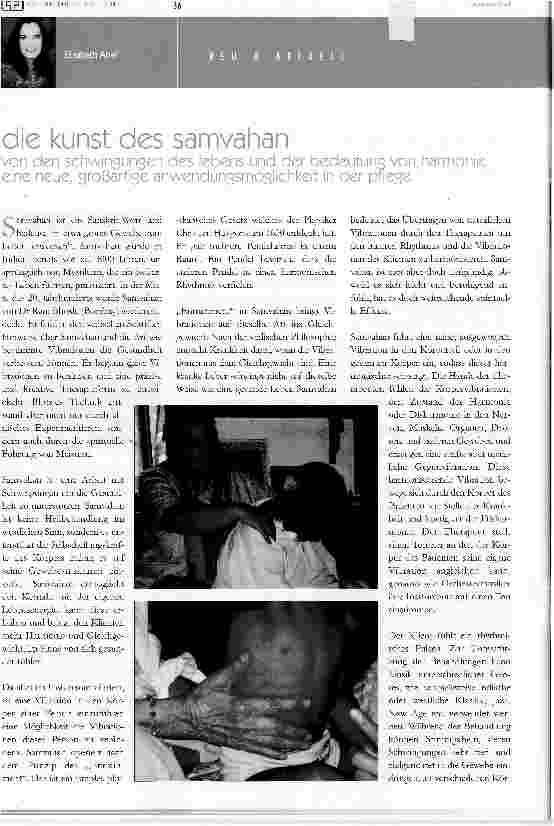 Vorschauseite 1: die kunst des samvahanvon den Schwingungen des lebens und der bedeutung von harmonie eine neue, großartige anwendungsmöglichkeit in der pflege