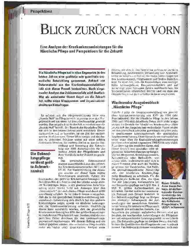 Vorschauseite 1: Blick zurück nach vorn Eine Analyse der Krankenkassenleistungen für die Häusliche Pflege und Perspektiven für die Zukunft