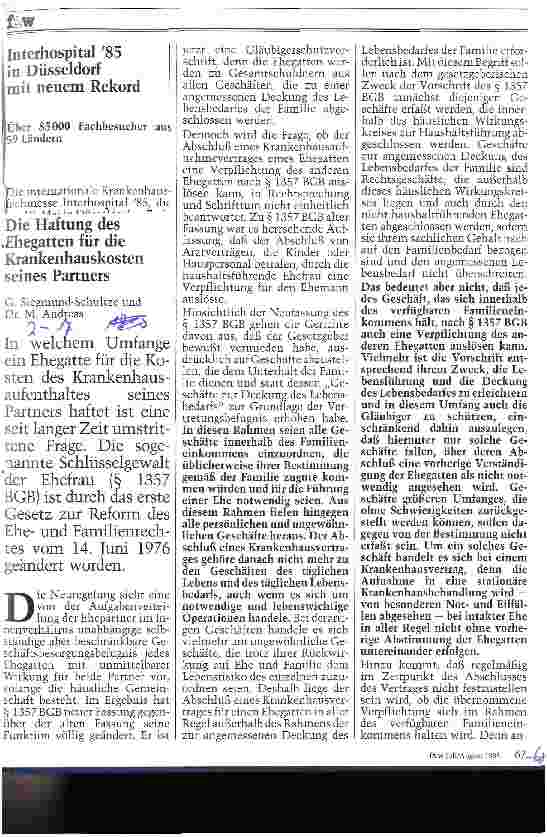 Vorschauseite 1: Die Haftung des Ehegatten für die Krankenhauskosten seines Partners
