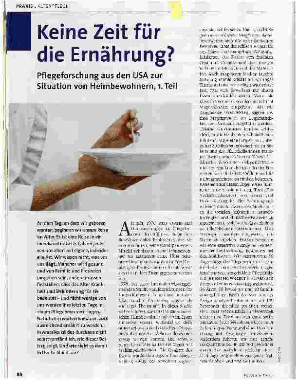 Vorschauseite 1: Keine Zeit für die Ernährung?