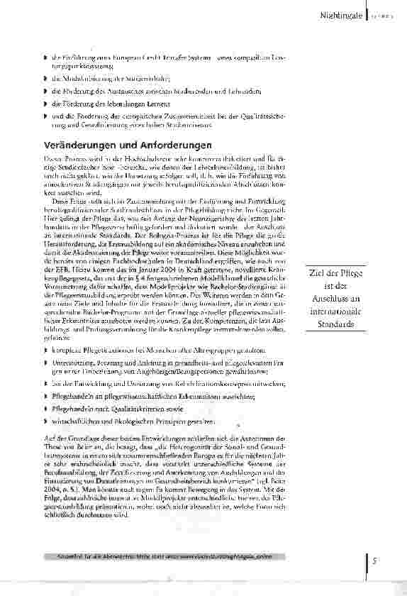 Vorschauseite 2: Anders als alle anderenDas integrierte Modell: Bachelor of Nursing an der Evangelischen Fachhochschule Berlin