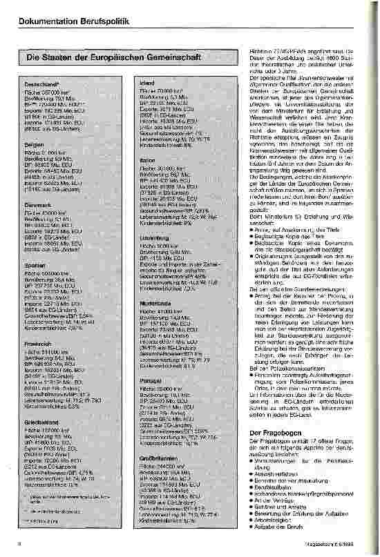 Vorschauseite 4: Die Ausübung des Krankenpflegeberufes in den Ländern der Europäischen Gemeinschaft Eine empirische Studie