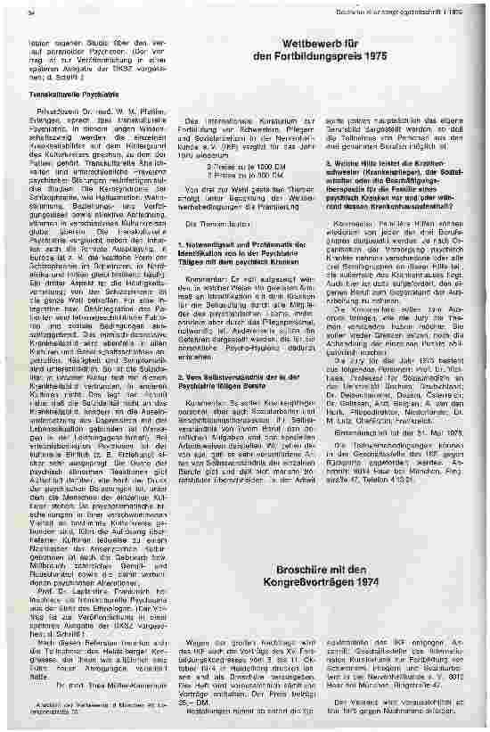 Vorschauseite 4: 15. Internationaler Fortbildungskongreß für Schwestern, Pfleger und Sozialarbeiter