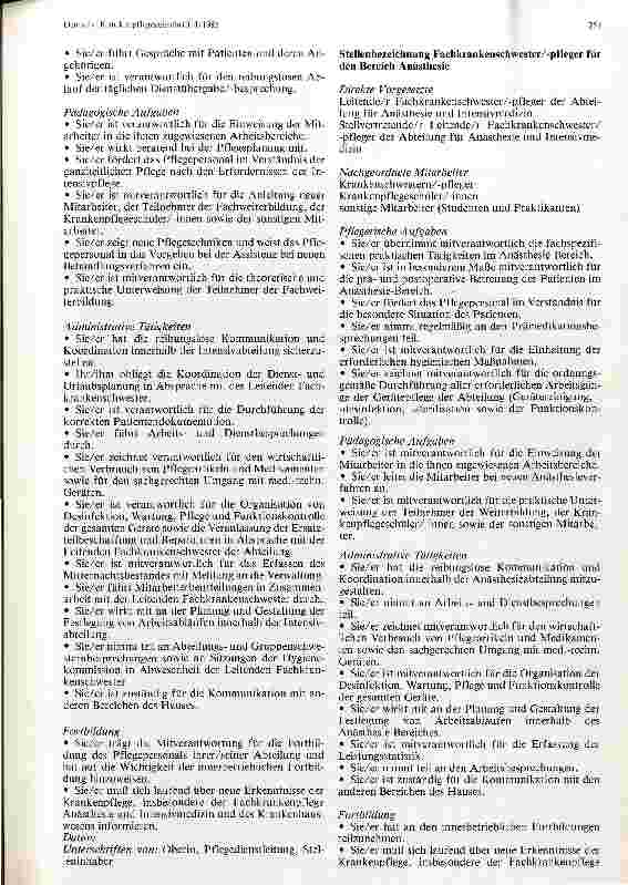 Vorschauseite 3: Stellenbeschreibung in der Anästhesie und Intensivpflege Beispiele aus dem St. Josefs-Hospital Wiesbaden