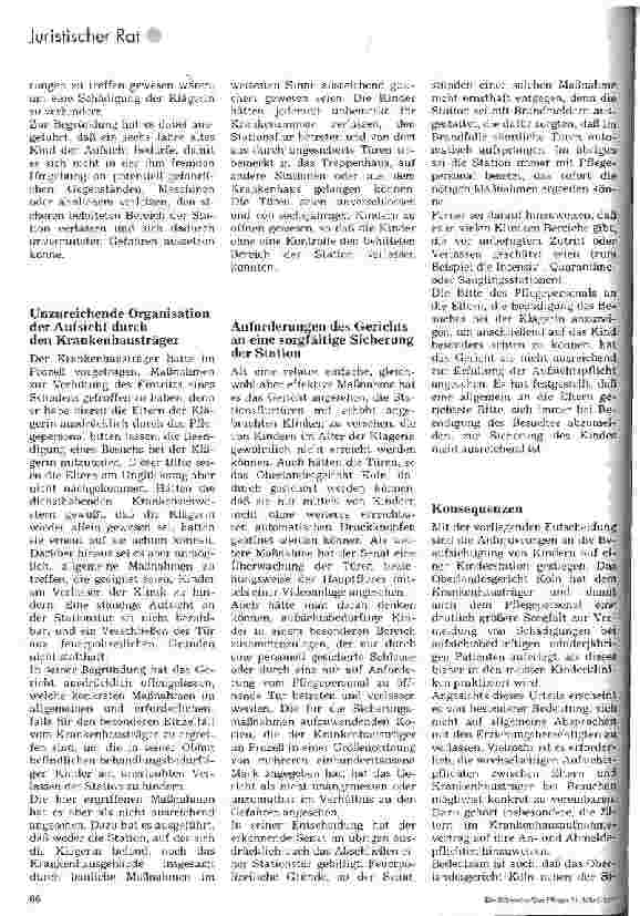 Vorschauseite 2: Welche Aufsichtspflichten treffen das Pflegepersonal auf einer Kinderstation?