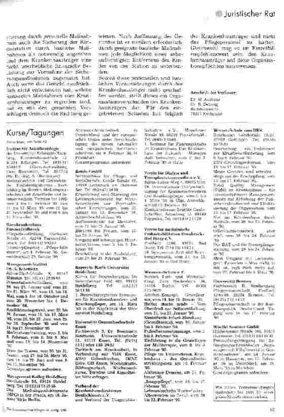 Vorschauseite 3: Welche Aufsichtspflichten treffen das Pflegepersonal auf einer Kinderstation?