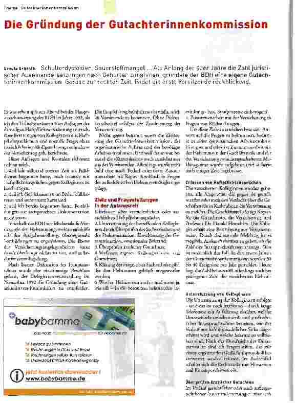 Vorschauseite 1: Die Gründung der Gutachterinnenkommission