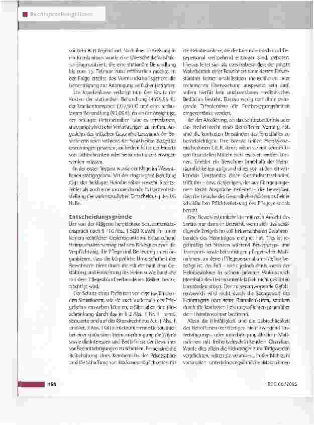 Vorschauseite 2: Haftung des Pflegeheims wegen eines Bettsturzes