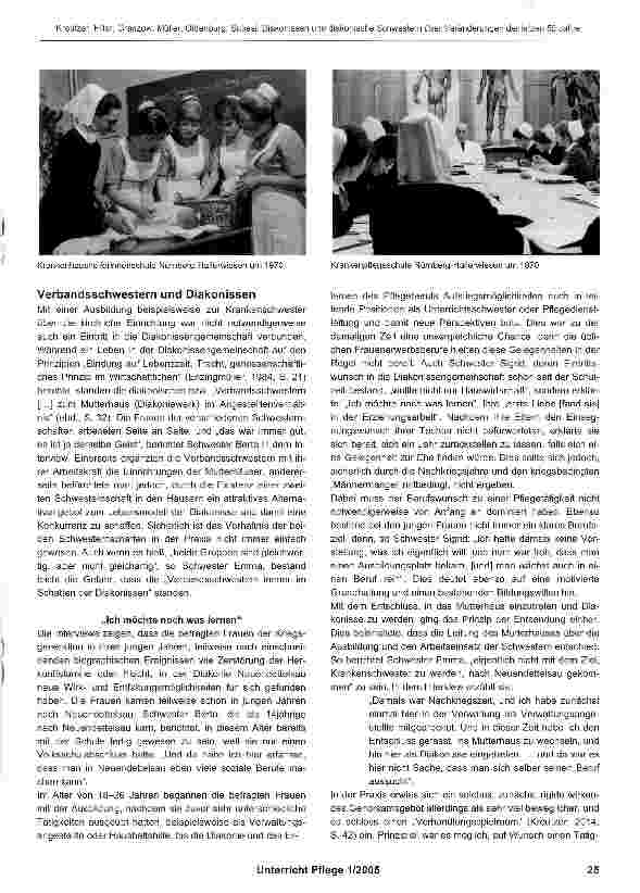Vorschauseite 2: Diakonissen und diakonische Schwestern über Veränderungen in Pflege und Gesellschaft