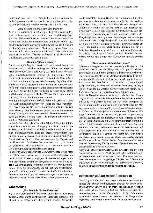 Vorschauseite 4: Diakonissen und diakonische Schwestern über Veränderungen in Pflege und Gesellschaft