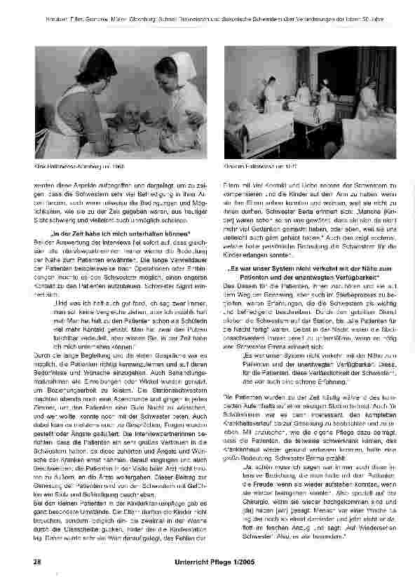 Vorschauseite 5: Diakonissen und diakonische Schwestern über Veränderungen in Pflege und Gesellschaft