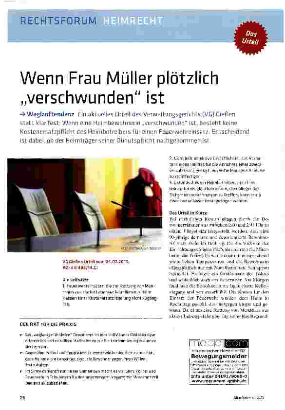 Vorschauseite 1: Wenn Frau Müller plötzlich verschwunden ist
