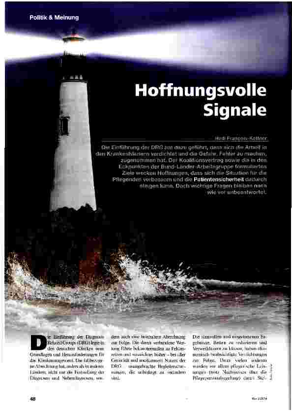 Vorschauseite 1: Hoffnungsvolle Signale