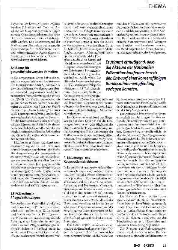 Vorschauseite 5: Präventionsgesetz: Ein wichtiger Schritt in die richtige Richtung
