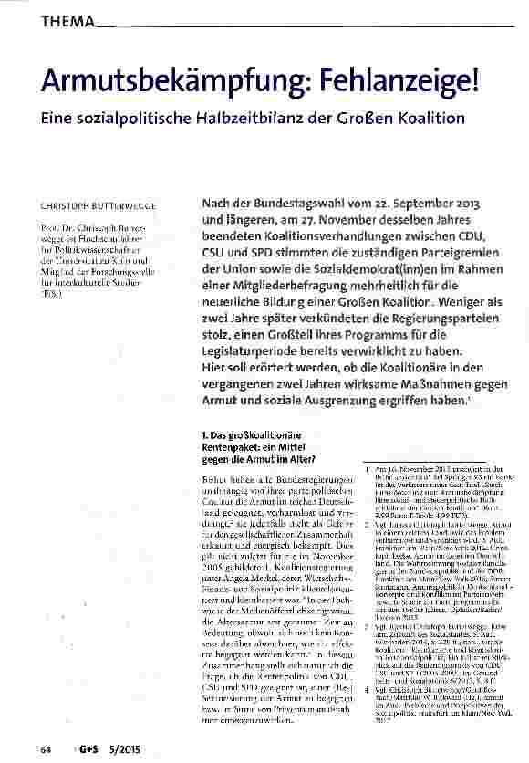 Vorschauseite 1: Armutsbekämpfung: Fehlanzeige!