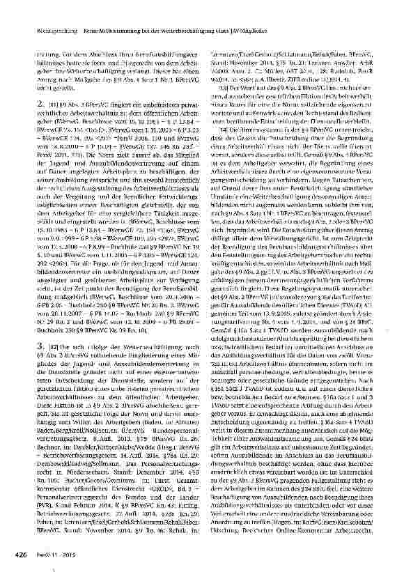 Vorschauseite 3: Keine Mitbestimmung bei der Weiter-beschäftigung eines JAV-Mitgliedes