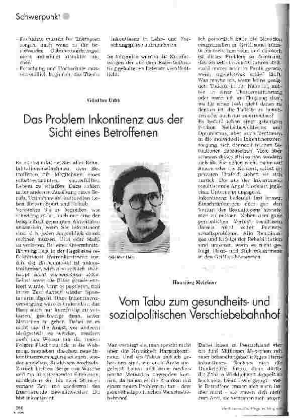 Vorschauseite 2: Inkontinenz - Expertengespräch Harninkontinenz veranstaltet von der Gesellschaft für Inkontinenzhilfe am 22. Februar 1995 in Köln