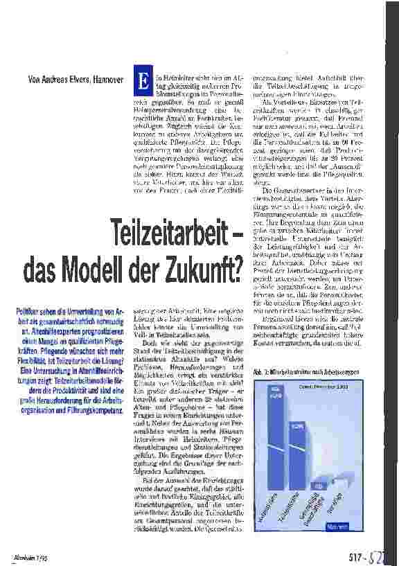 Vorschauseite 1: Teilzeitarbeit - das Modell der Zukunft?