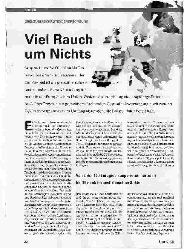 Vorschauseite 1: GRENZÜBERSCHREITENDE VERSORGUNGViel Rauch um Nichts