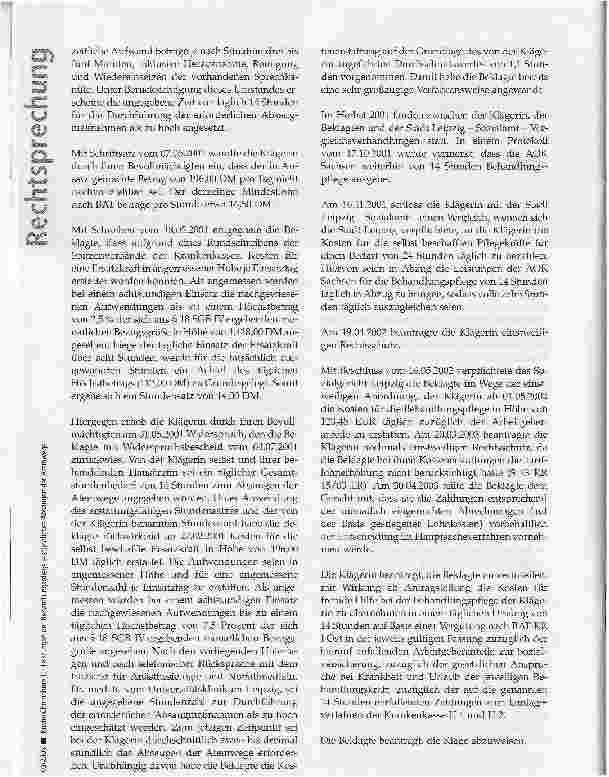 Vorschauseite 2: Kostenübernahme für Leistungen der Behandlungspflege - stündliches Absaugen der Atemwege