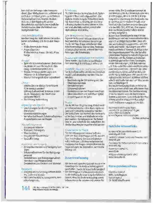 Vorschauseite 3: Ausbruchsmanagement: Umsetzung in einem mittelgroßen Schweizer Krankenhaus der erweiterten Grundversorgung