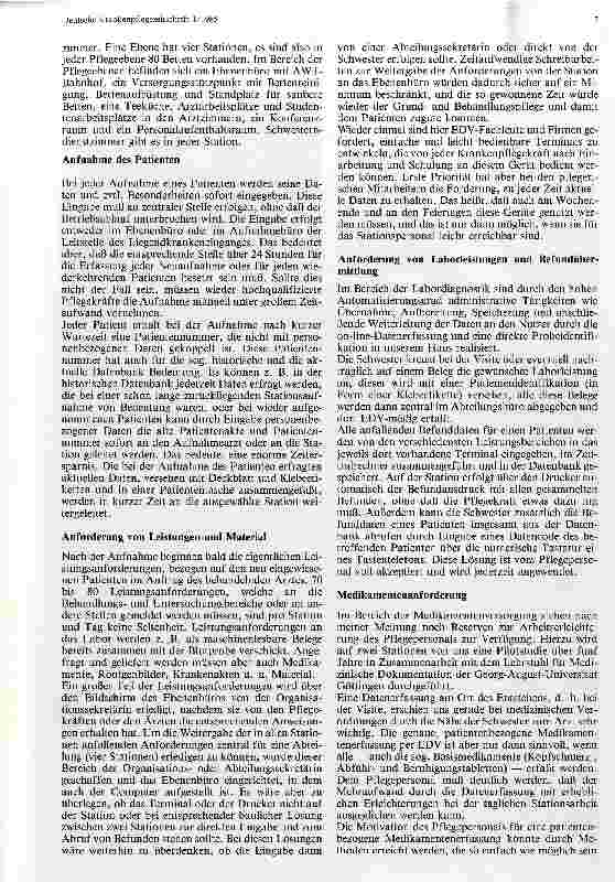 Vorschauseite 2: EDV im Pflegebereich : Erfahrungsbericht aus dem Klinikum Göttingen