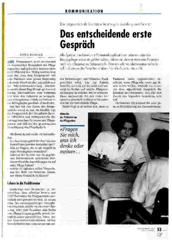 Vorschauseite 1: Das entscheidende erste Gespräch Das Erstgespräch als Grundstein für eine gute Beziehung zum Patienten